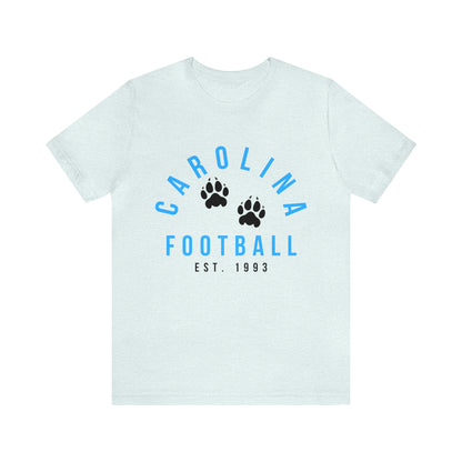 Vintage Carolina Panthers T-Shirt - Retro Short Sleeve Tee NFL Football Oversized Apparel - Vintage Men's and Women's - Design 4 Light Blue Turquoise Aqua