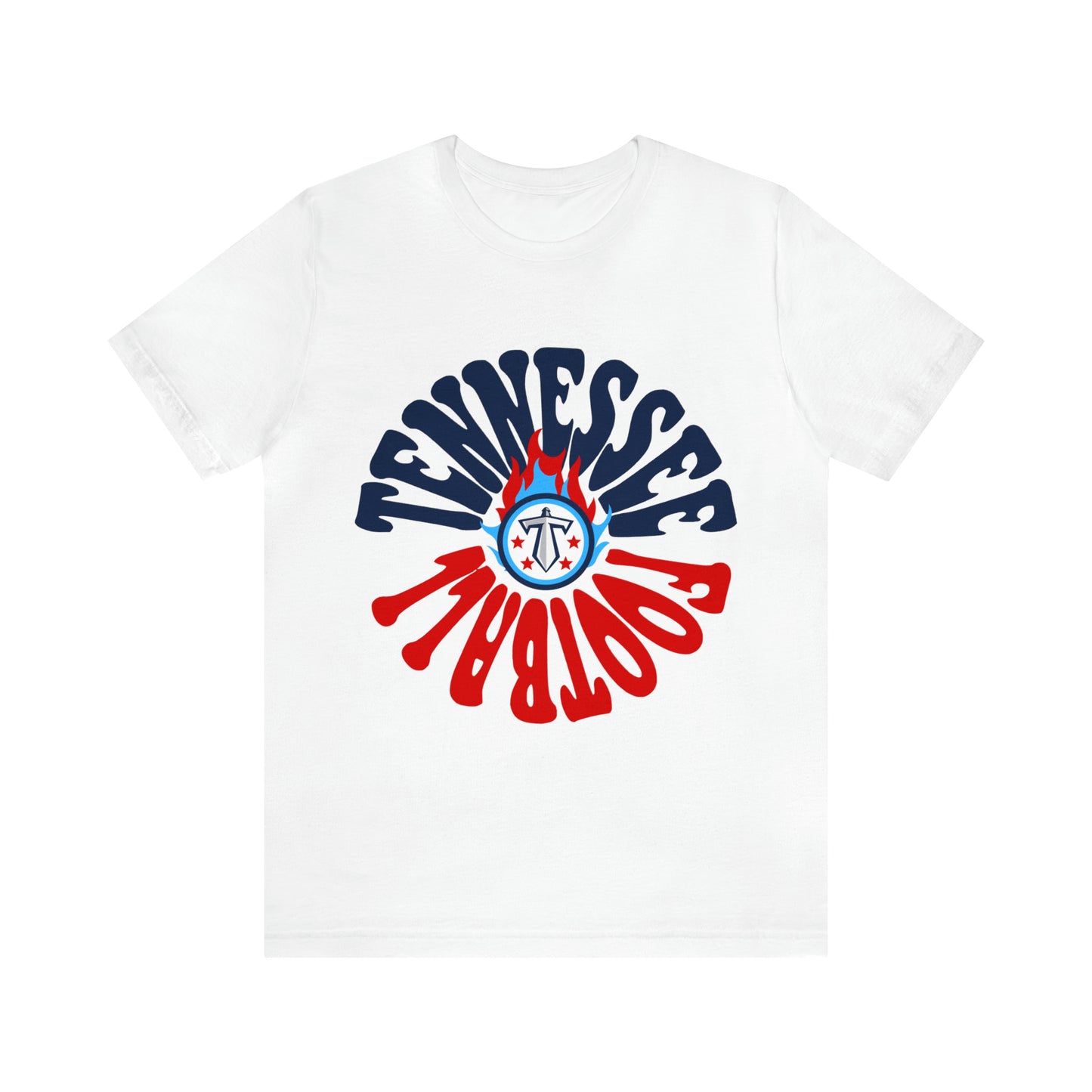 Hippy Retro Tennessee Titans Tee - Vintage Style Football Short Sleeve T-Shirt- Men's & Women's Football Apparel - Design 2
