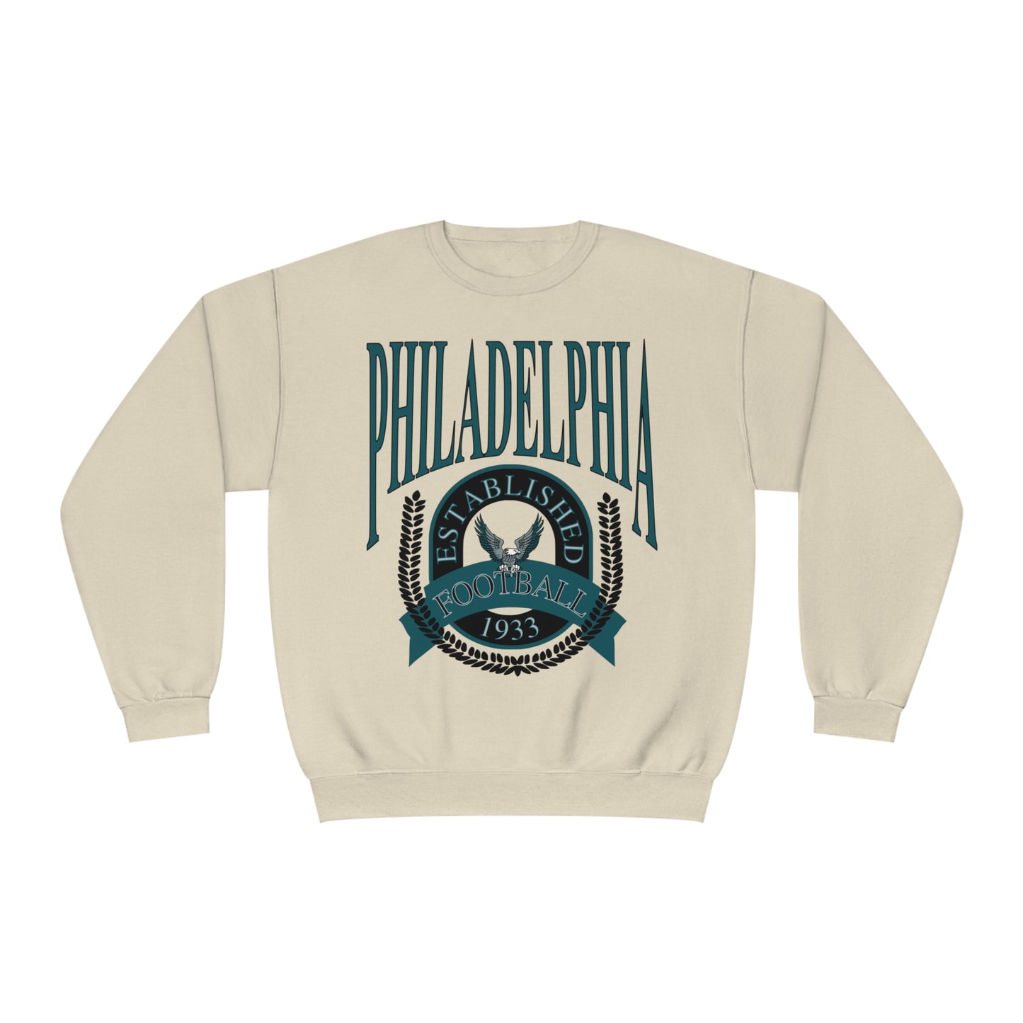Teal Retro Throwback Philadelphia Eagles Crewneck - Retro Unisex Football Sweatshirt - Men's & Women's 90's Oversized Hoodie - Design 1
