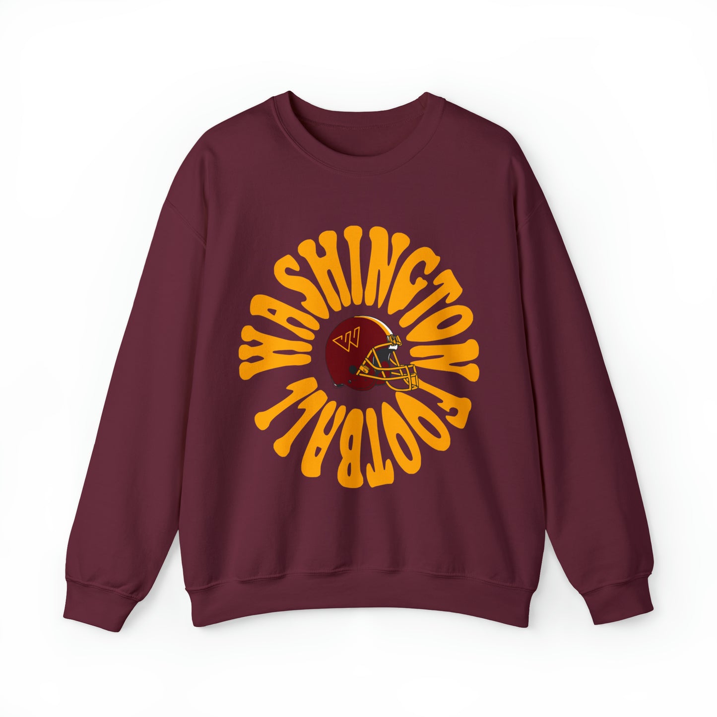 Hippy Style Washington Commanders Football Crewneck - Vintage Football Sweatshirt - Retro Redskins 70's, 80's, 90's - Design 2