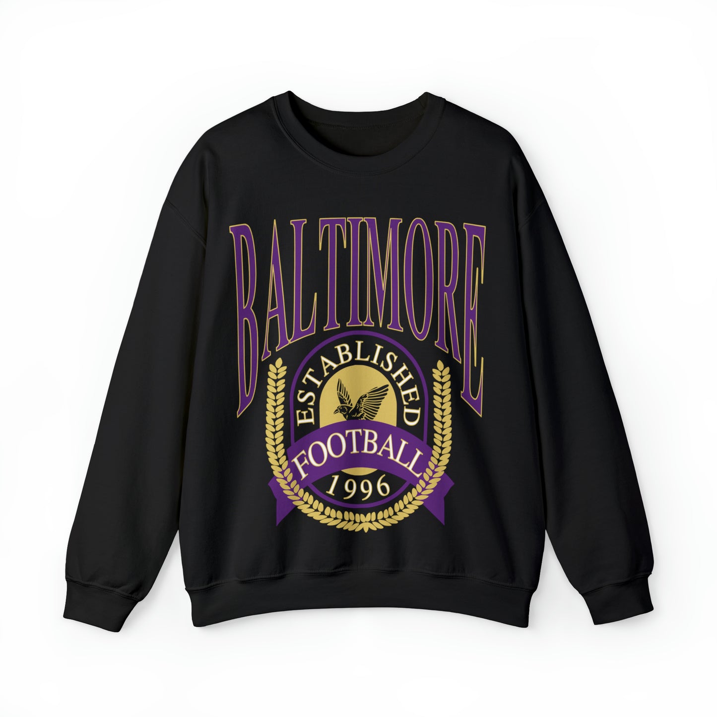 Baltimore Ravens Vintage Crewneck Sweatshirt - Retro NFL Football Hoodie - Men's & Women's Oversized Unisex Sweatshirt - Design 1