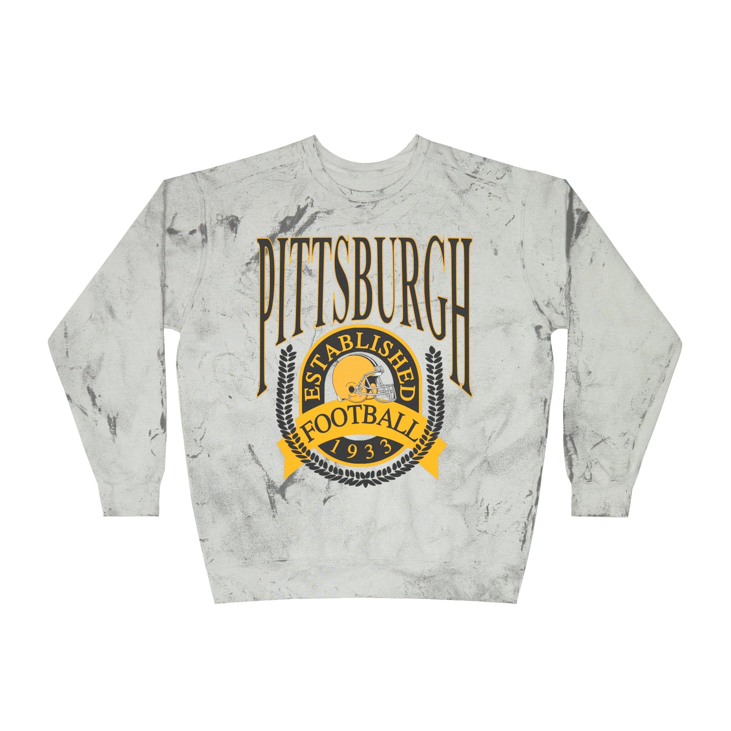 Comfort Colors - Tye Dye Pittsburgh Steelers Mineral Wash NFL - Color Blast Crewneck Sweatshirt - Design 1