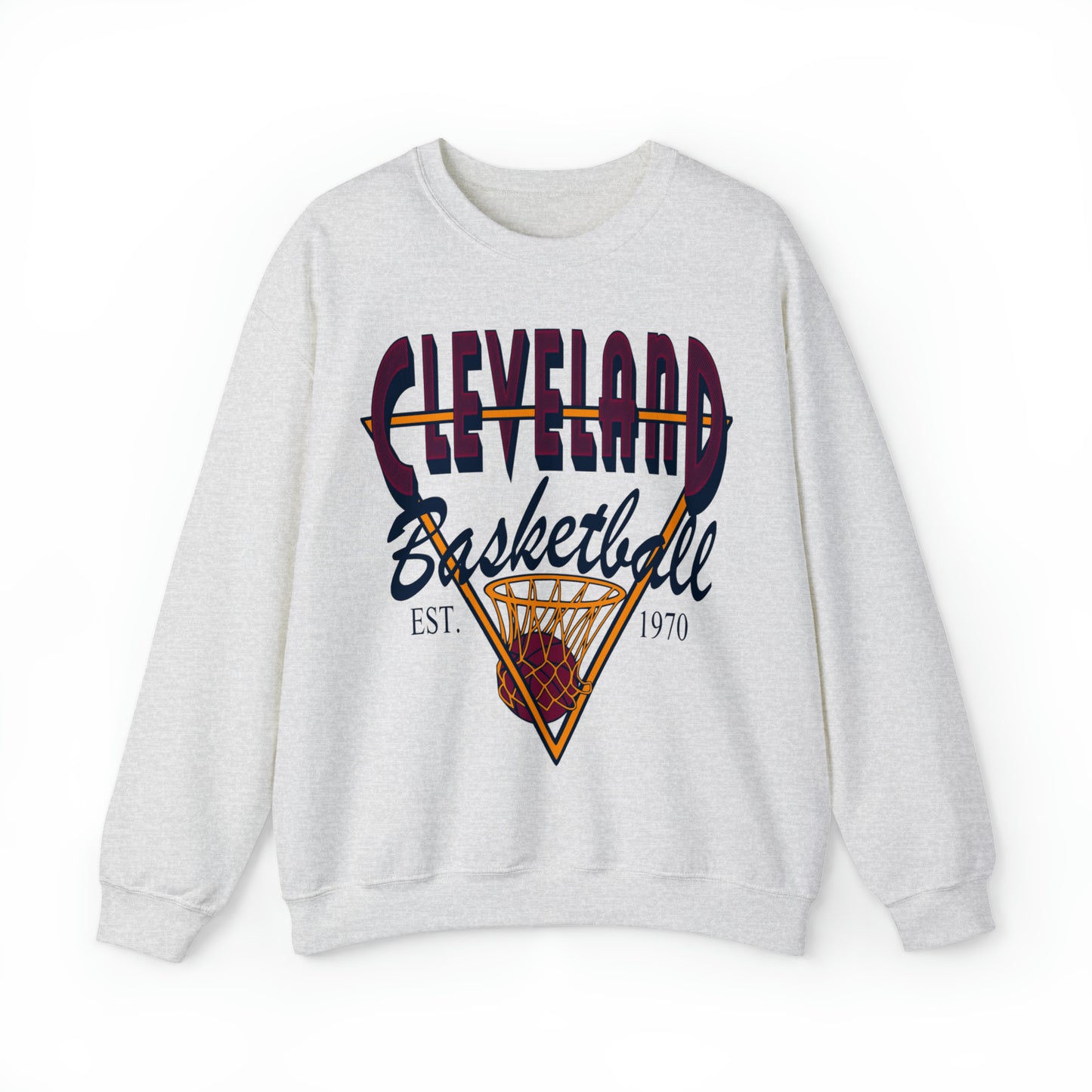 Vintage Cleveland Cavaliers Crewneck Sweatshirt - Cavs Retro Wine and Gold Basketball Hoodie