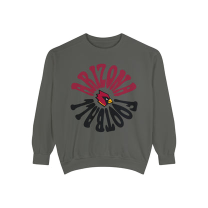 Comfort Colors Hippy Retro Arizona Cardinals Sweatshirt - Vintage Style Football Crewneck - Men's & Women's Retro Apparel - Design 2
