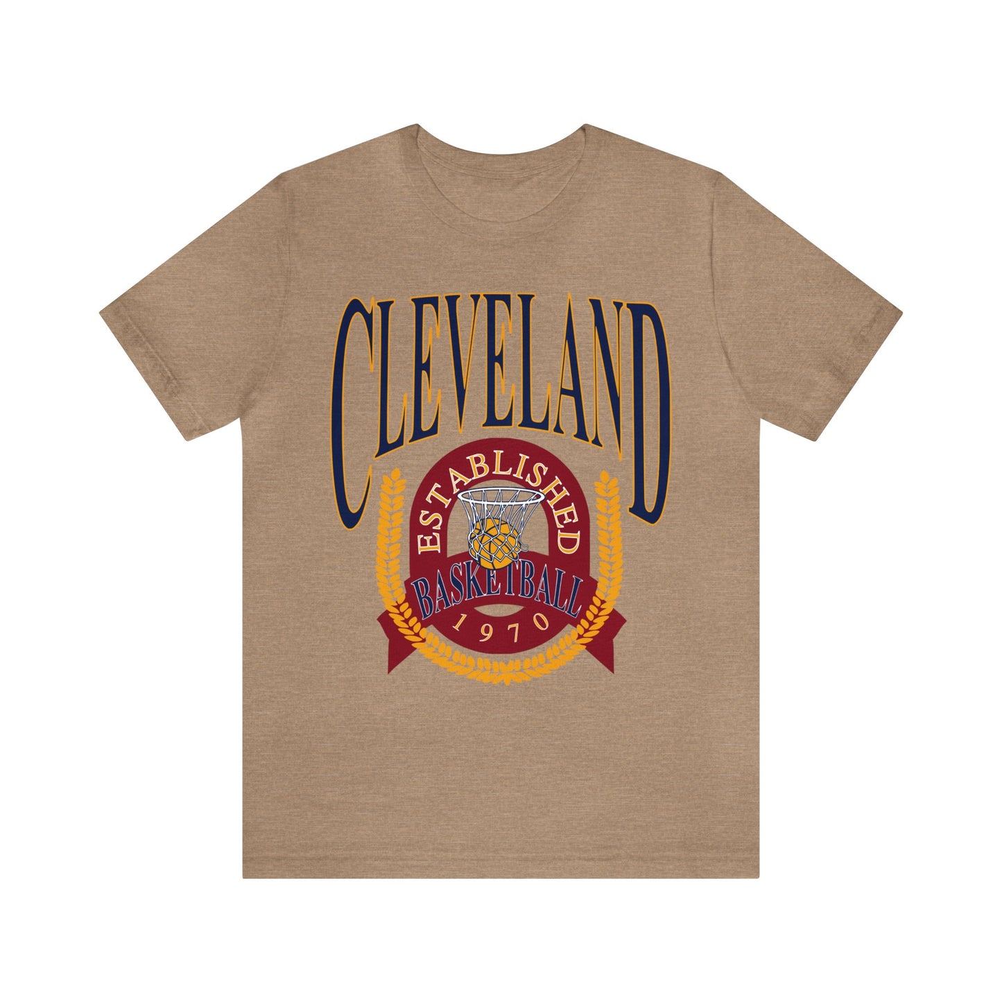 Vintage Cleveland Cavaliers Basketball T-Shirt Wine & Gold - NBA Basketball Unisex Short Sleeve Tee