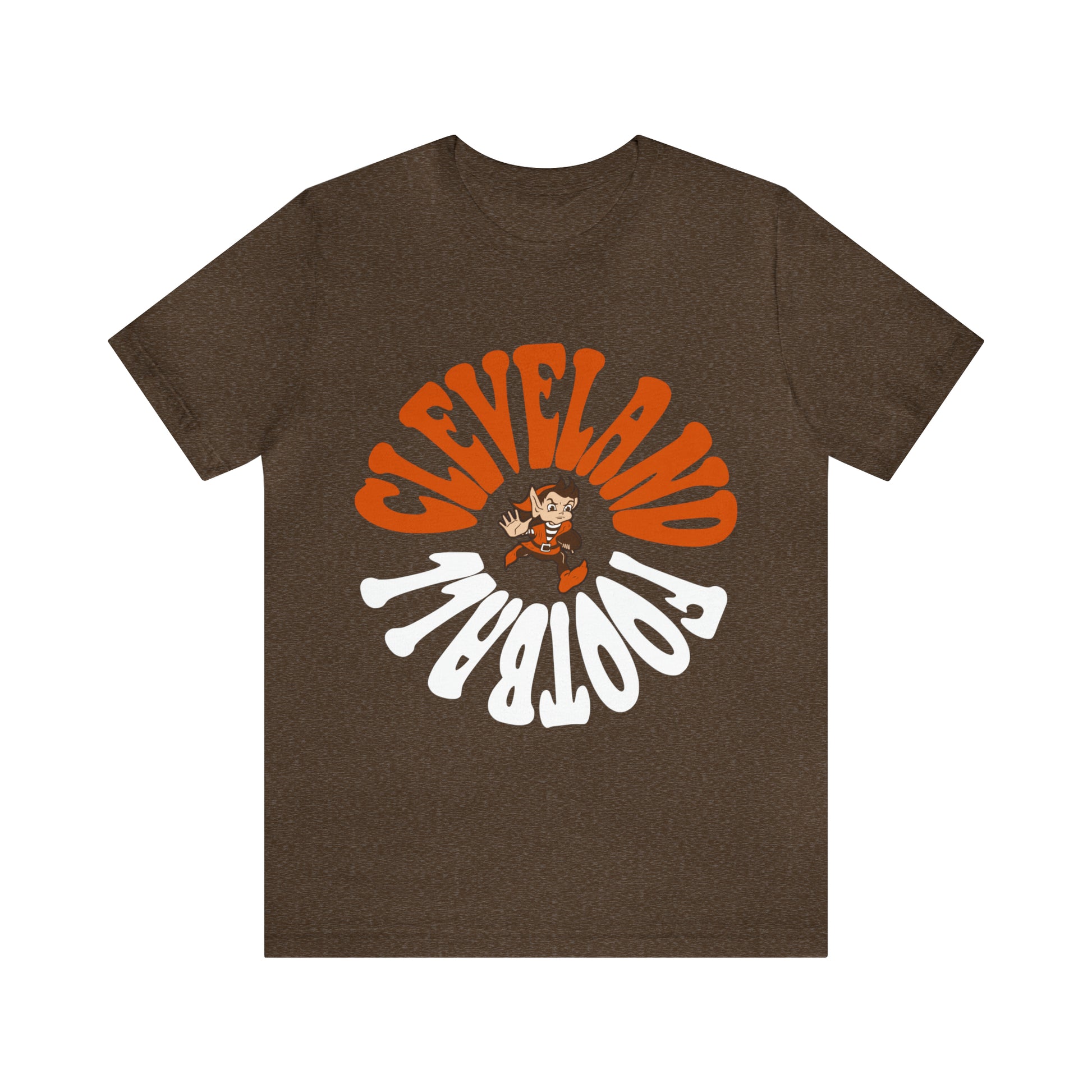 Hippy Cleveland Browns T-Shirt - Vintage Brownie Elf Cleveland Browns NFL Football Short Sleeve Tee - Retro Fan Gear Apparel Teem - Design 6