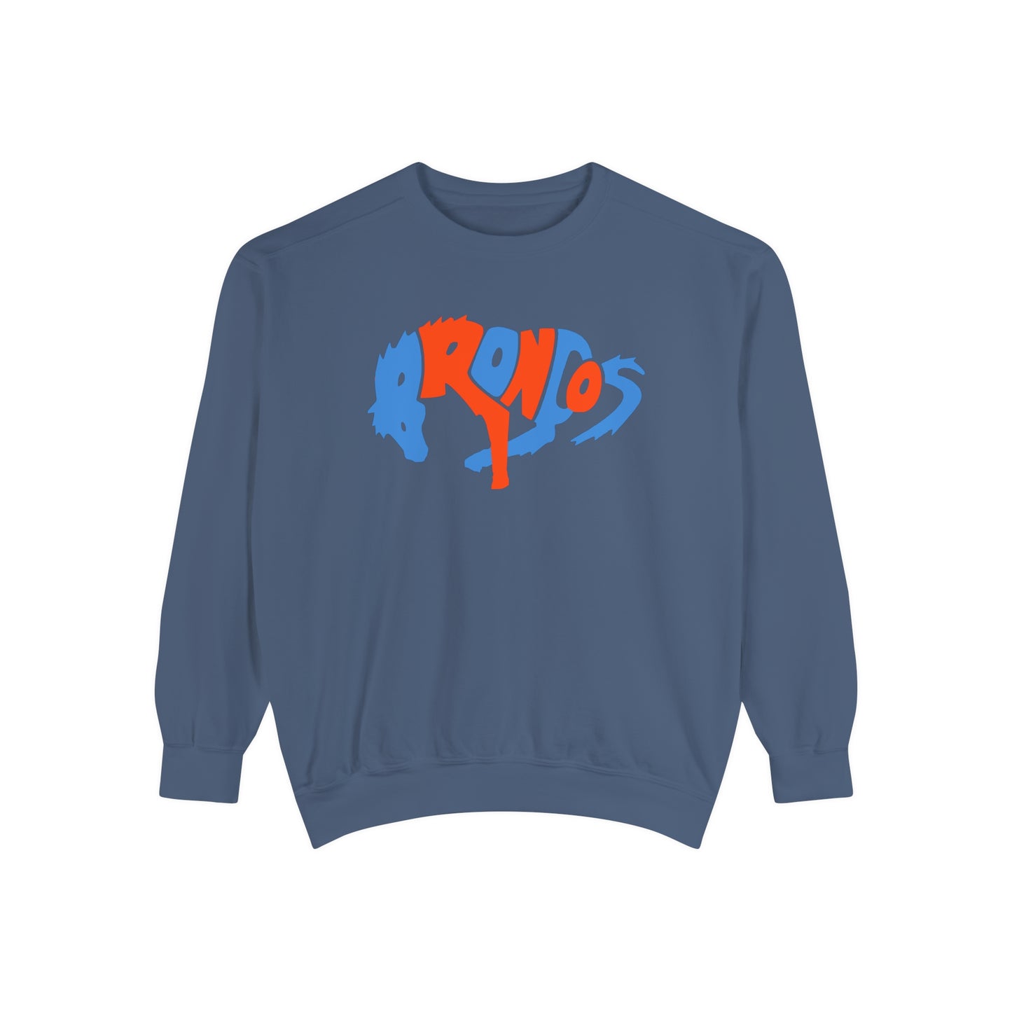 Comfort Colors Denver Broncos Crewneck Sweatshirt - Vintage Colorado Football Men's & Women's - Design 3