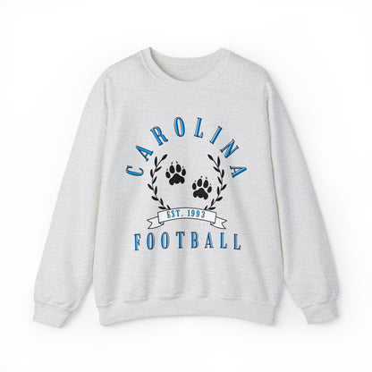 Vintage Carolina Panthers Crewneck Sweatshirt - Retro NFL Football Hoodie Apparel - Vintage Men's and Women's - Design 3 Light Gray