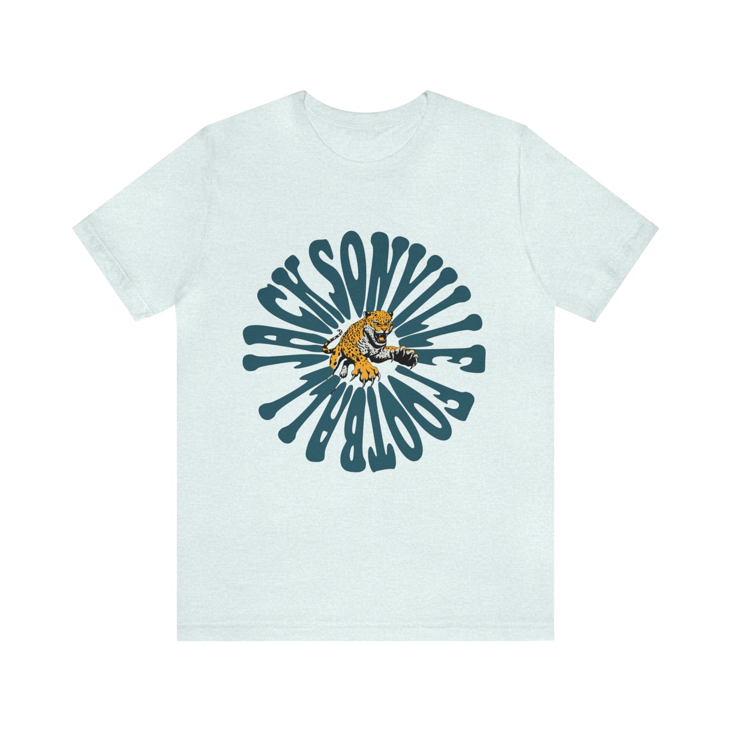 Jacksonville Jaguars Short Sleeve T-Shirt - Hippy Retro NL Football Oversized Tee - Vintage Men's & Women's T-Shirt - Design 2