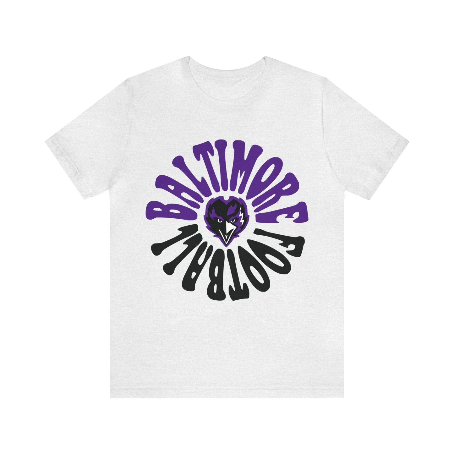 Hippy Baltimore Ravens T-Shirt - Vintage NFL Football Short Sleeve Style Tee - Retro Men's & Women's T-Shirt - Design 2