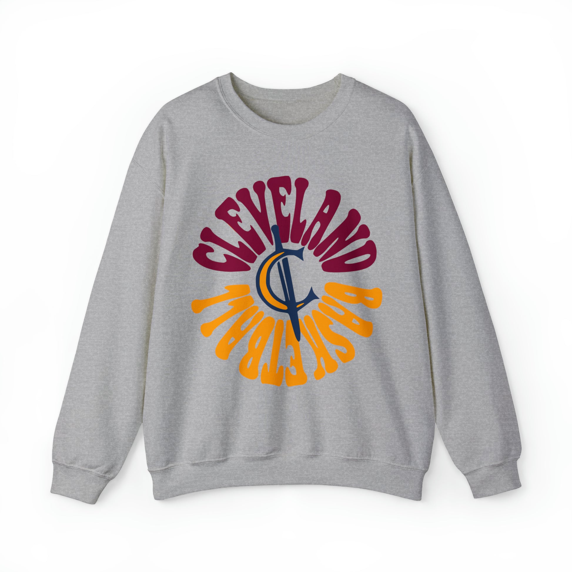 Hippy Cleveland Cavaliers Sweatshirt - Wine and Gold Vintage Style Basketball Crewneck