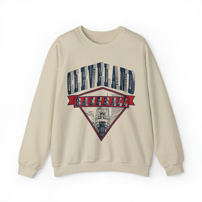 Guardian Bridge Design - Vintage Style Unisex Cleveland Baseball Crewneck Sweatshirt