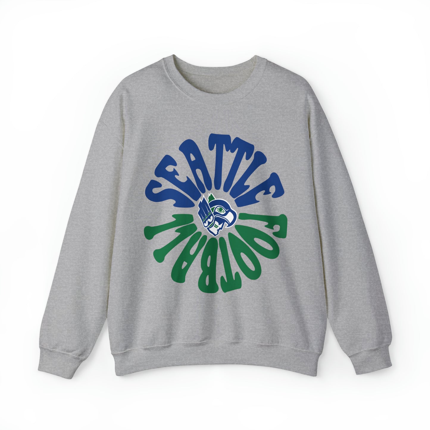 Hippy Retro Seattle Seahawks Sweatshirt - Vintage Style Football Crewneck - Men's & Women's Retro Apparel - Design 2