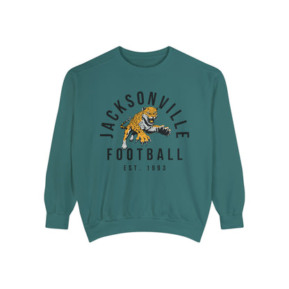 Vintage Jacksonville Jaguars Crewneck Sweatshirt - Comfort Colors Retro Football Short Sleeve Oversized Men's & Women's - Design 3