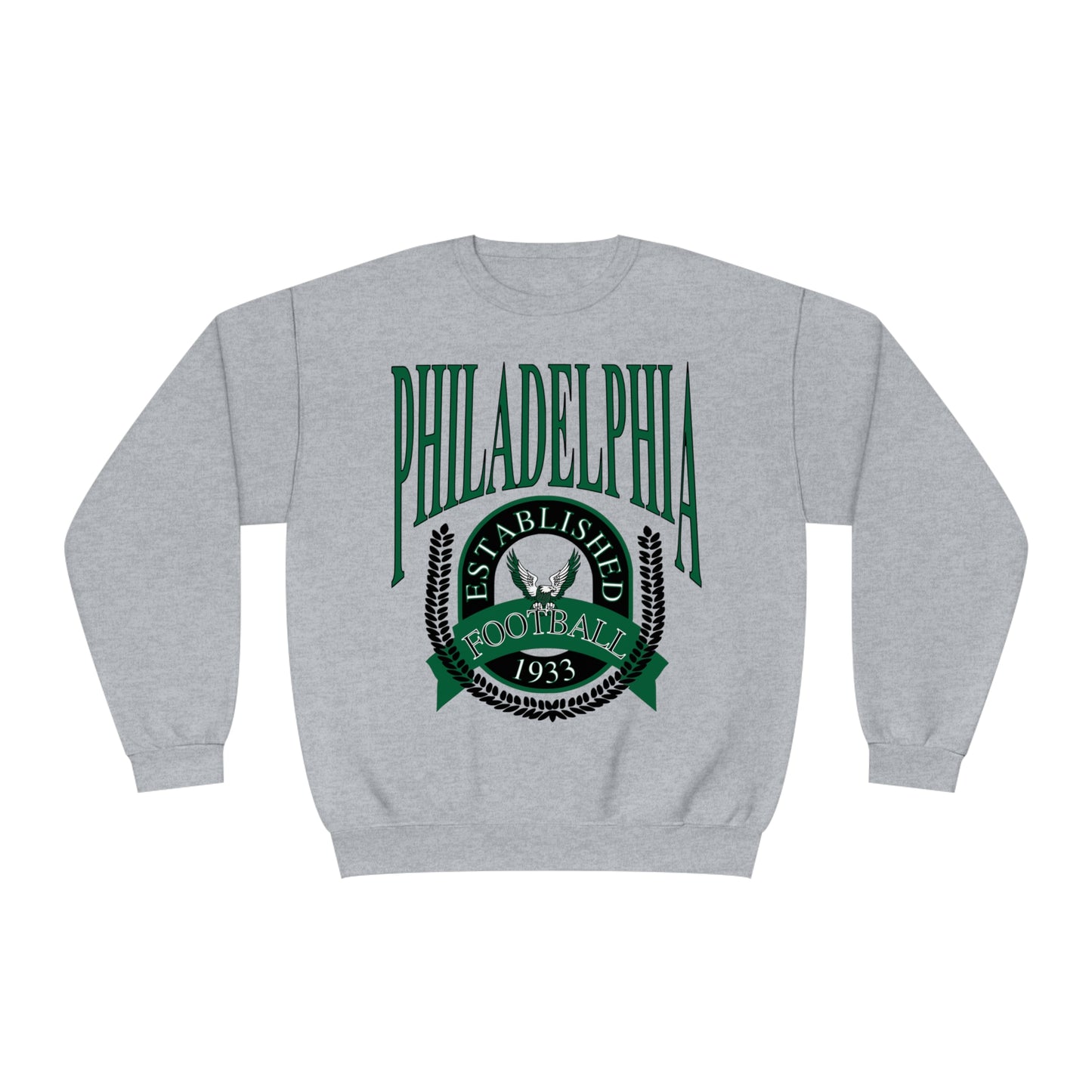 Green Throwback Philadelphia Eagles Crewneck - Vintage Unisex Football Sweatshirt - Men's & Women's 90's Oversized Hoodie - Design 1
