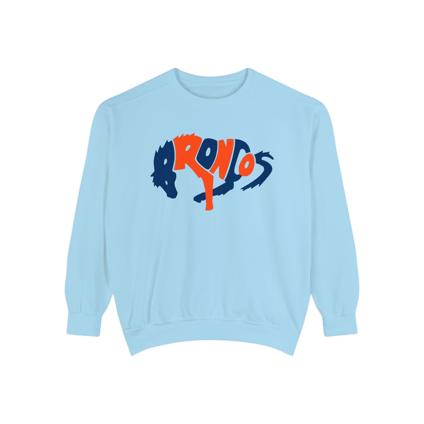 Comfort Colors Denver Broncos Crewneck Sweatshirt - Vintage Colorado Football Men's & Women's - Design 3
