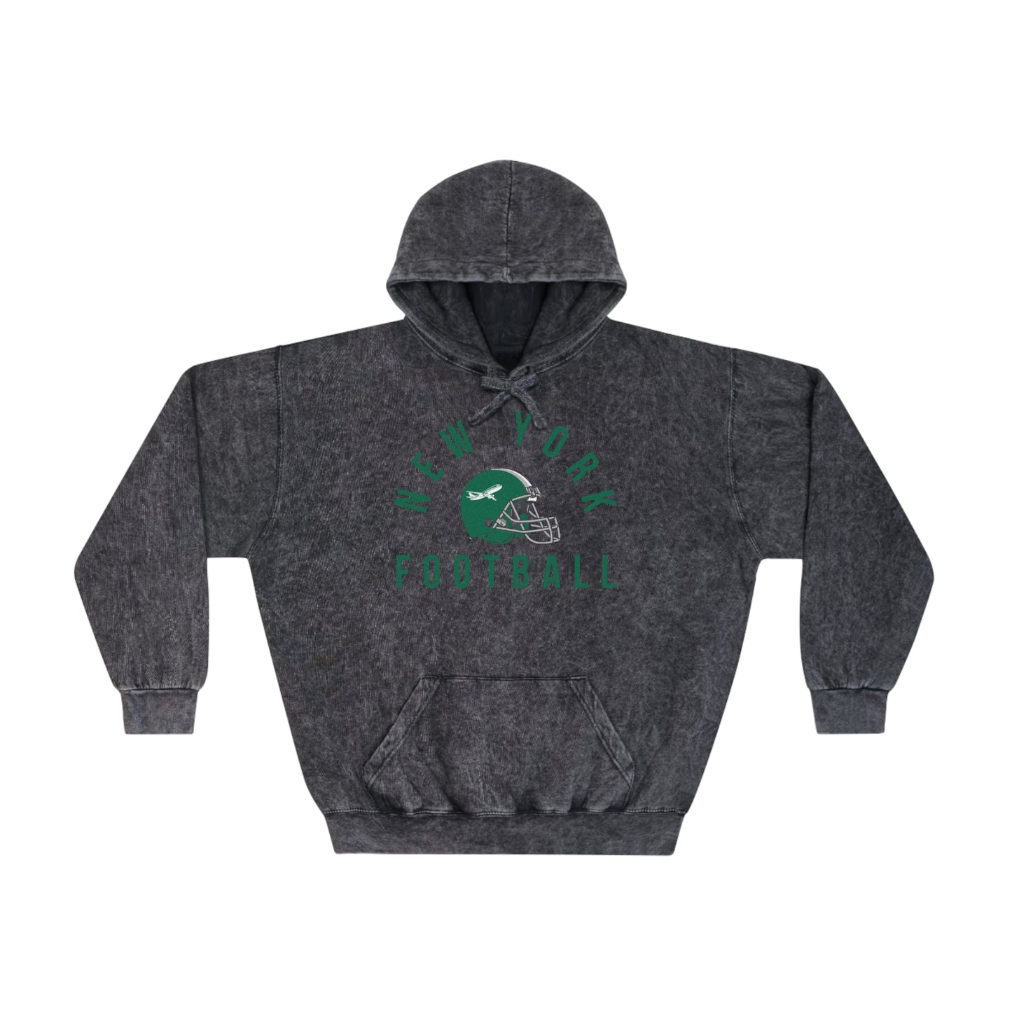 Mineral Wash Throwback New York Jets Football Sweatshirt - Vintage Style Football Hoodie - Men's & Women's Football Apparel