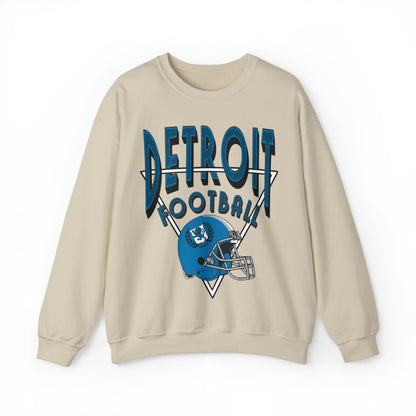 Vintage Style Detroit Football Crewneck Sweatshirt - Mens's & Women's Retro Oversized Apparel - Design 1