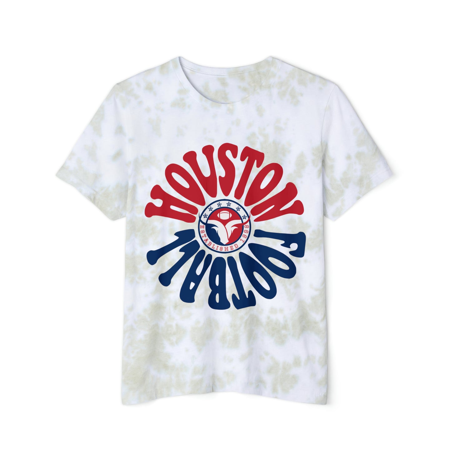 Tie Dye Hippy Houston Texans - Retro Houston Football Short Sleeve Shirt - Men's Women's Kids Apparel - Design 2