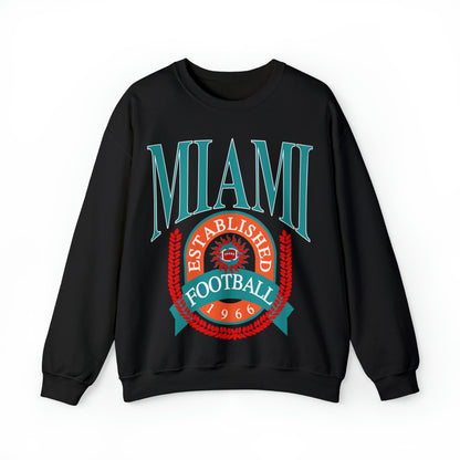 Throwback Miami Dolphins Sweatshirt - Vintage Unisex Football Crewneck  - Men's Women's Unisex Apparel - Design 1