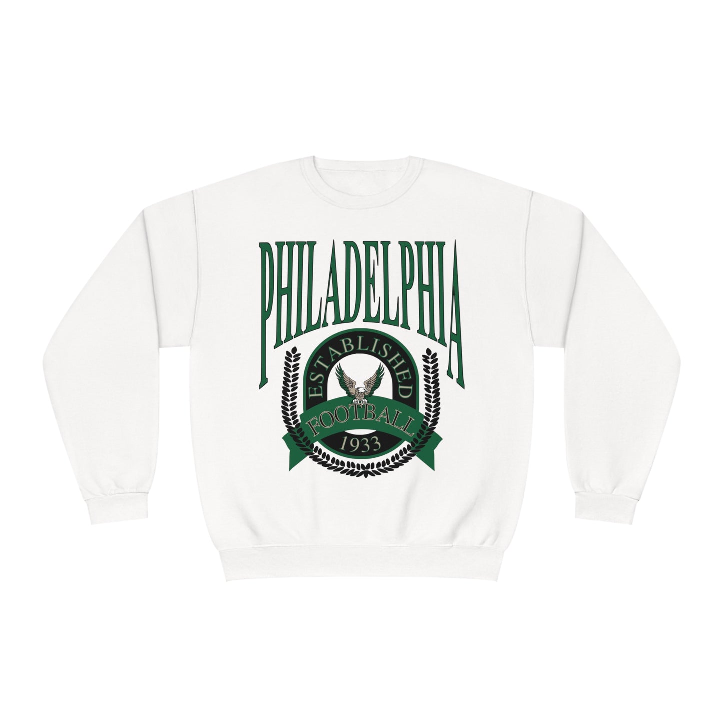Green Throwback Philadelphia Eagles Crewneck - Vintage Unisex Football Sweatshirt - Men's & Women's 90's Oversized Hoodie - Design 1