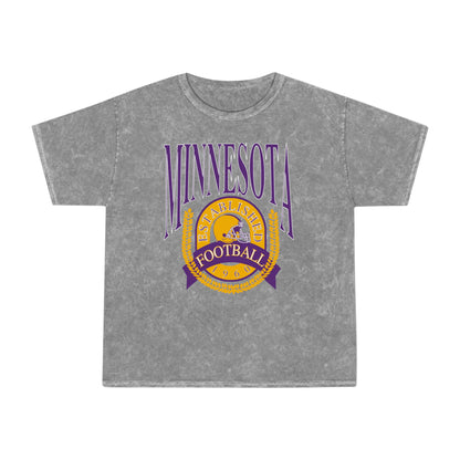 Rock N' Roll Minnesota Vikings Football Hippy Style Tie Dye Short Sleeve T-Shirt - Men's & Women's Unisex Mineral Wash T-Shirt - Design 1