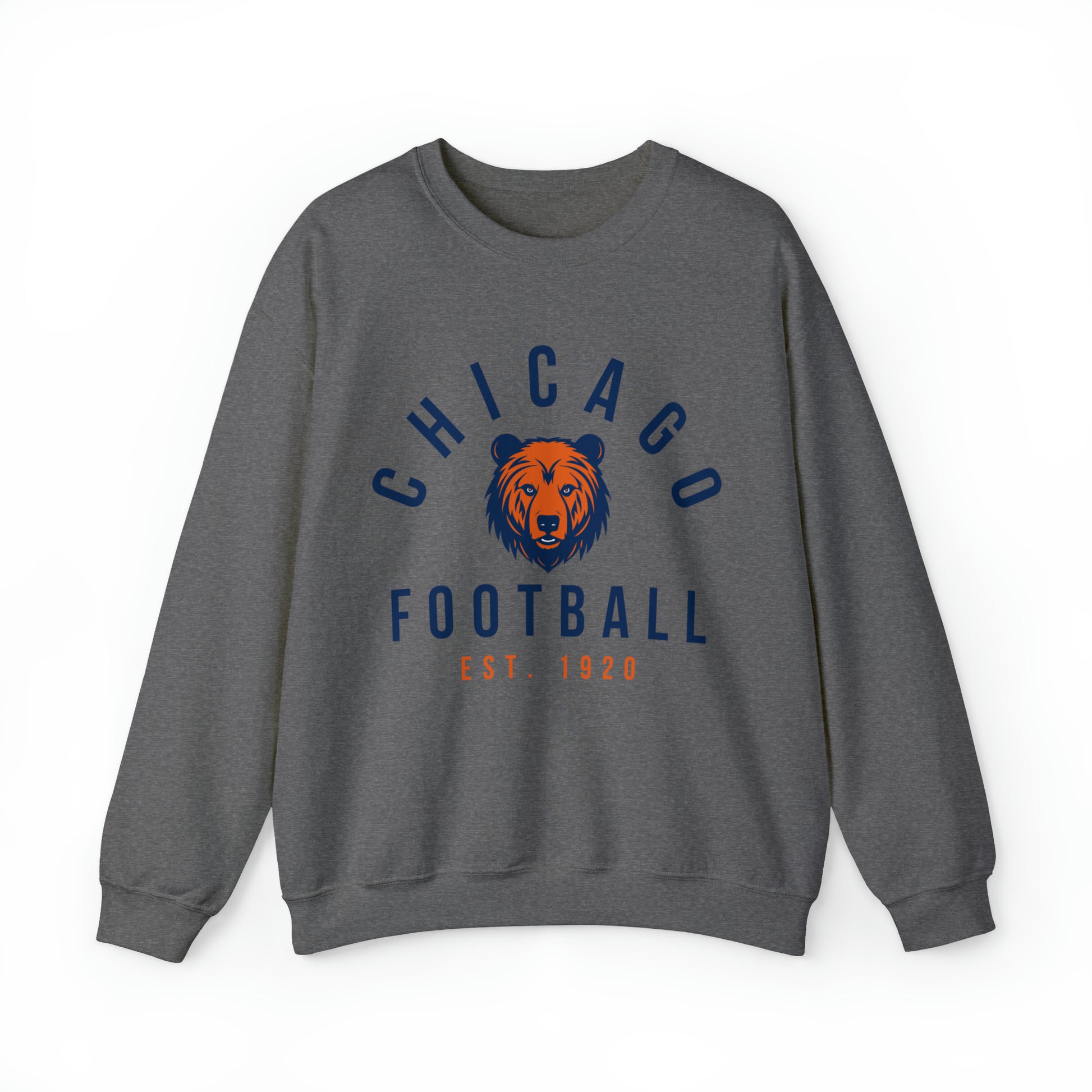 Dark Gray Chicago Bears Crewneck Sweatshirt - Vintage Football - Retro Style Football Apparel - Design 4