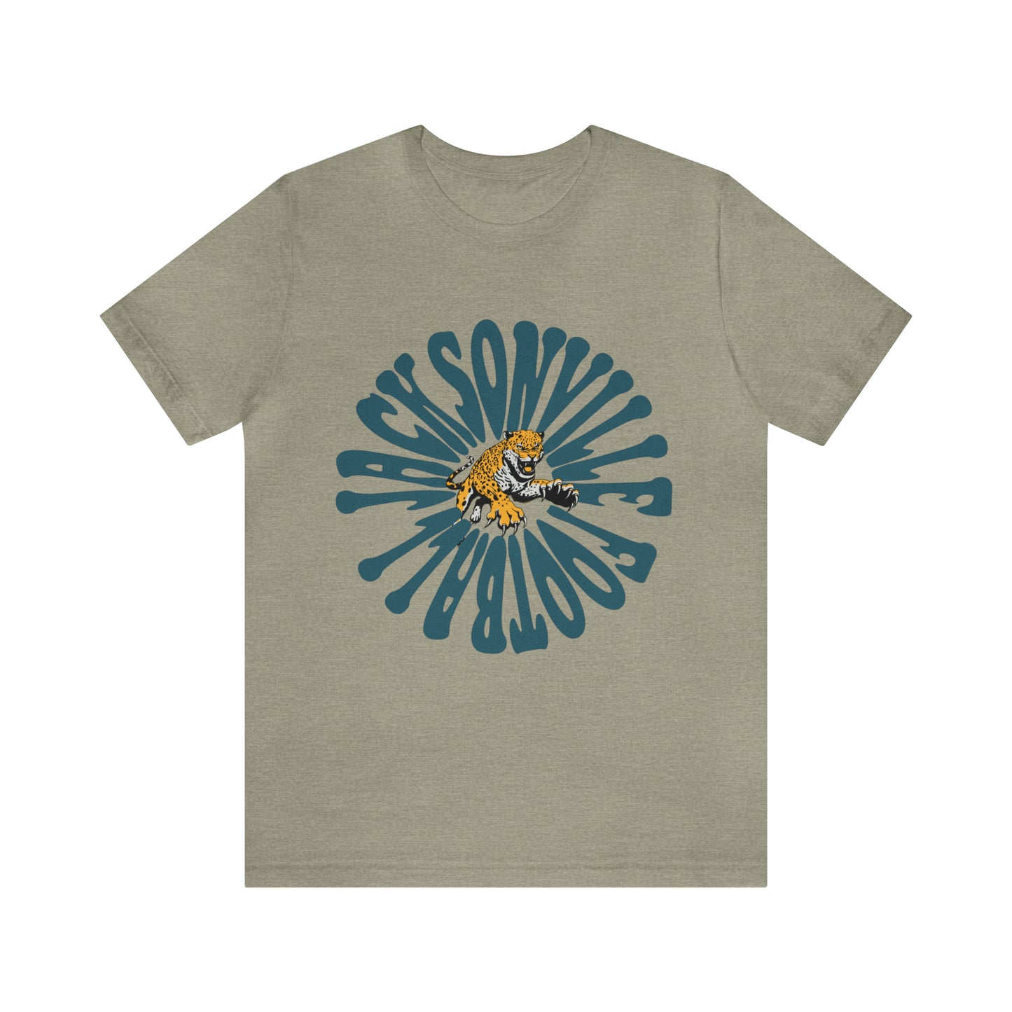 Jacksonville Jaguars Short Sleeve T-Shirt - Hippy Retro NL Football Oversized Tee - Vintage Men's & Women's T-Shirt - Design 2