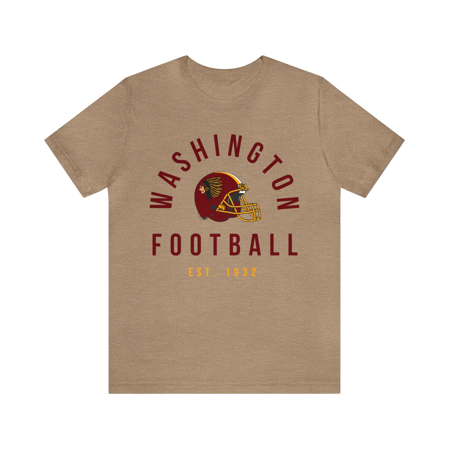 Throwback Washington Redskins Short Sleeve T-Shirt - Vintage Football Tee - Retro Commanders 70's, 80's, 90's - Design 2