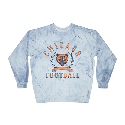 Chicago Bears Crewneck Sweatshirt Tie Dye Comfort Colors - Vintage Football Apparel - Design 3
