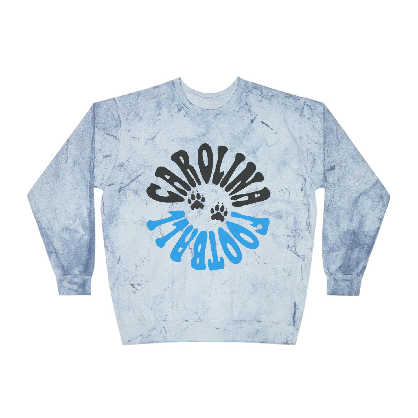Tie Dye Carolina Panthers Crewneck Sweatshirt - Retro NFL Football Hoodie - Comfort Colors Vintage Men's and Women's - Design 2