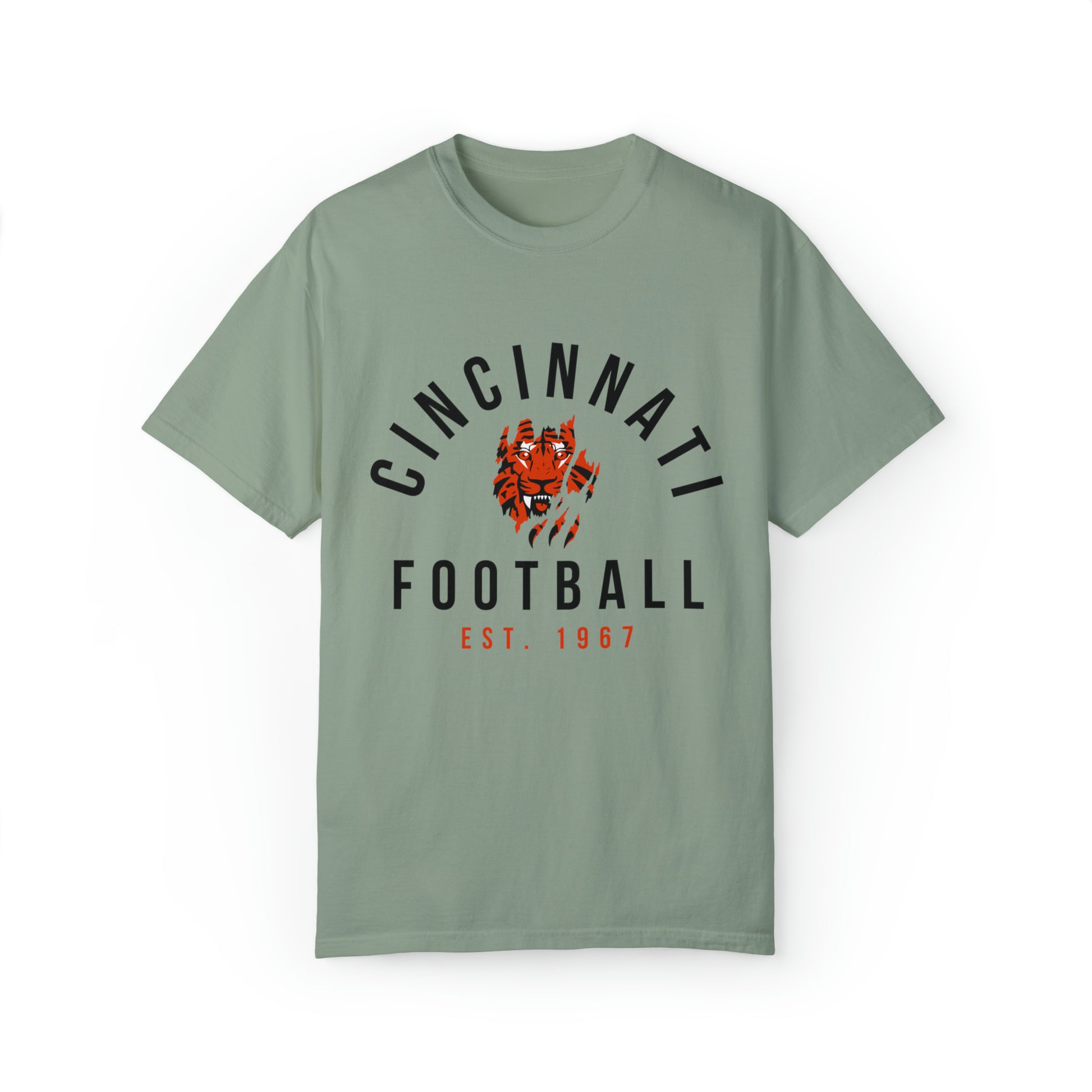 Vintage Cincinnati Bengals T-Shirt - Comfort Colors Short Sleeve Tee - Orange Men's & Women's Apparel - Design 3