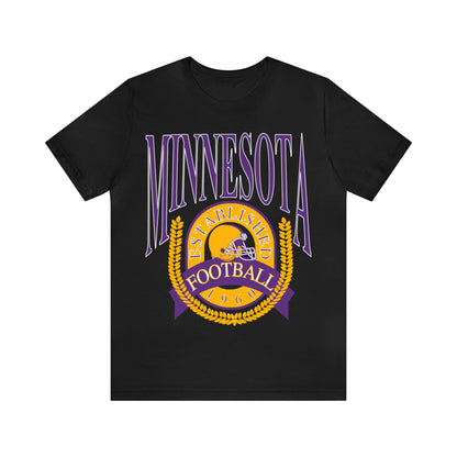 Throwback Vintage Minnesota Vikings Tee - 90's Short Sleeve T-Shirt - NFL Football Men's & Women's Apparel - Design 1