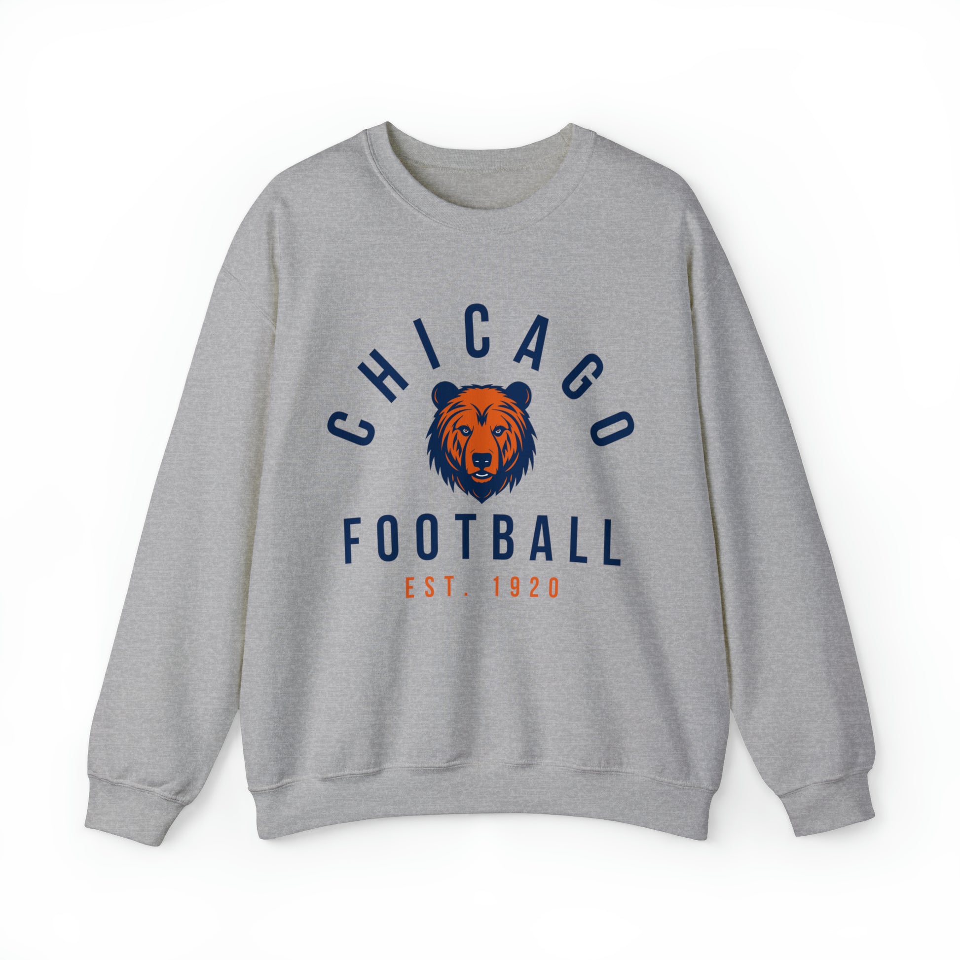 Gray Chicago Bears Crewneck Sweatshirt - Vintage Football - Retro Style Football Apparel - Design 4