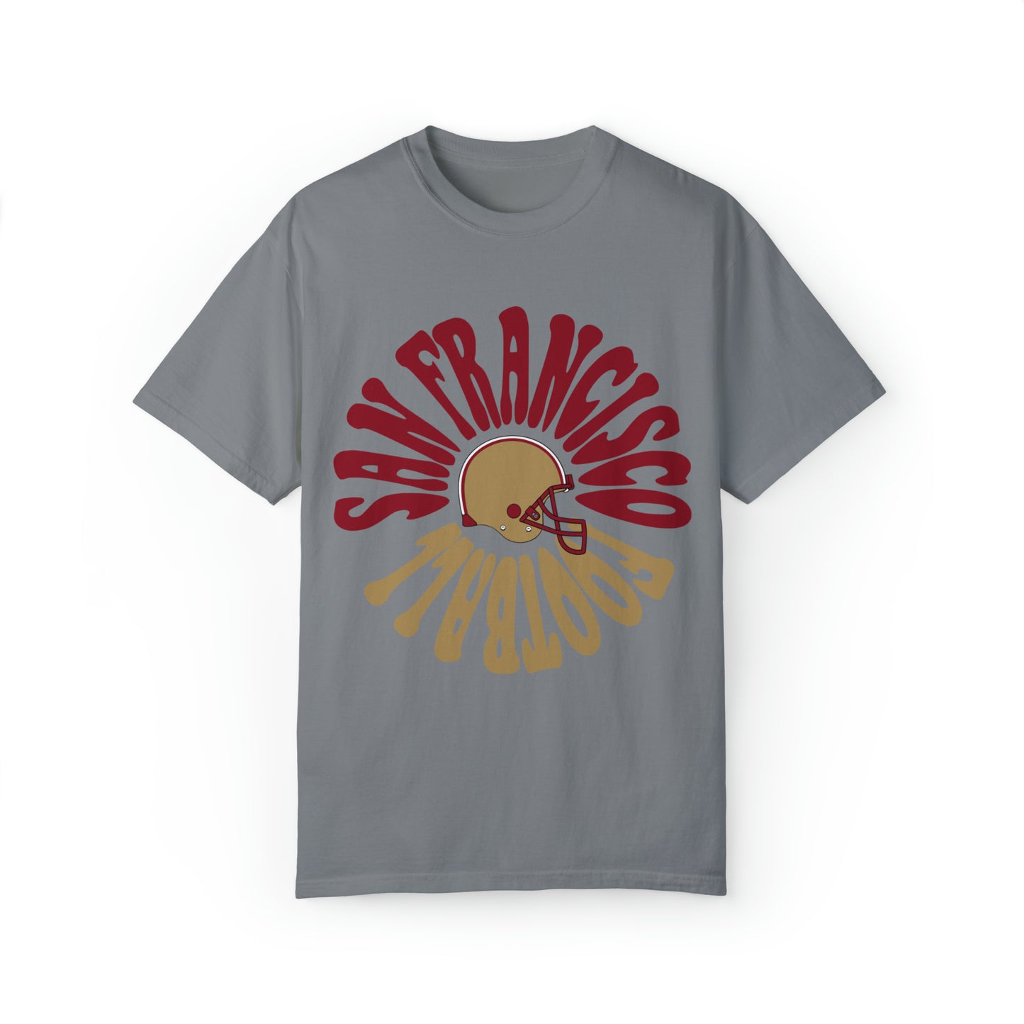 Comfort Colors Hippy San Francisco 49ERS NFL Football Tee - Short Sleeve T-Shirt Unisex Men's Women's Oversized Apparel - Design 2