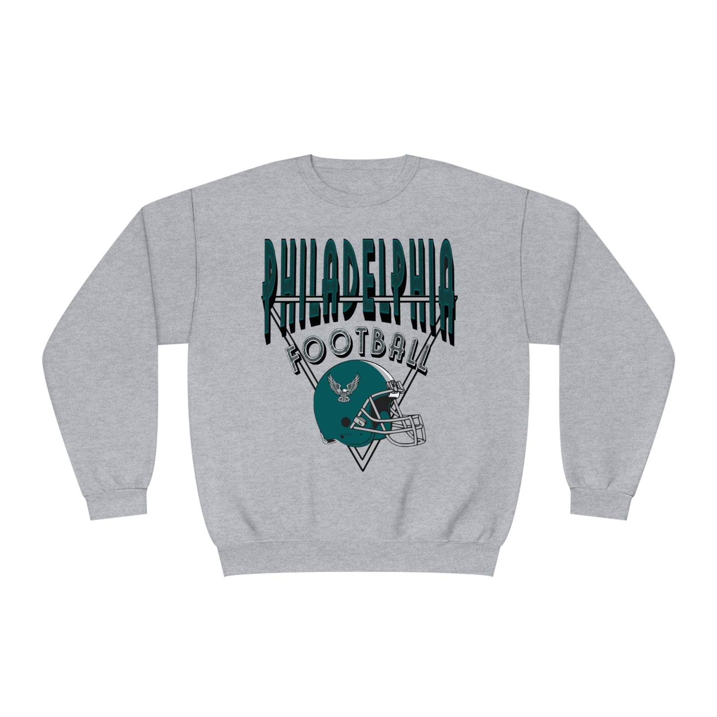 Teal Vintage Throwback Philadelphia Eagles Crewneck - Retro Unisex Football Sweatshirt - Men's & Women's 90's Oversized Hoodie