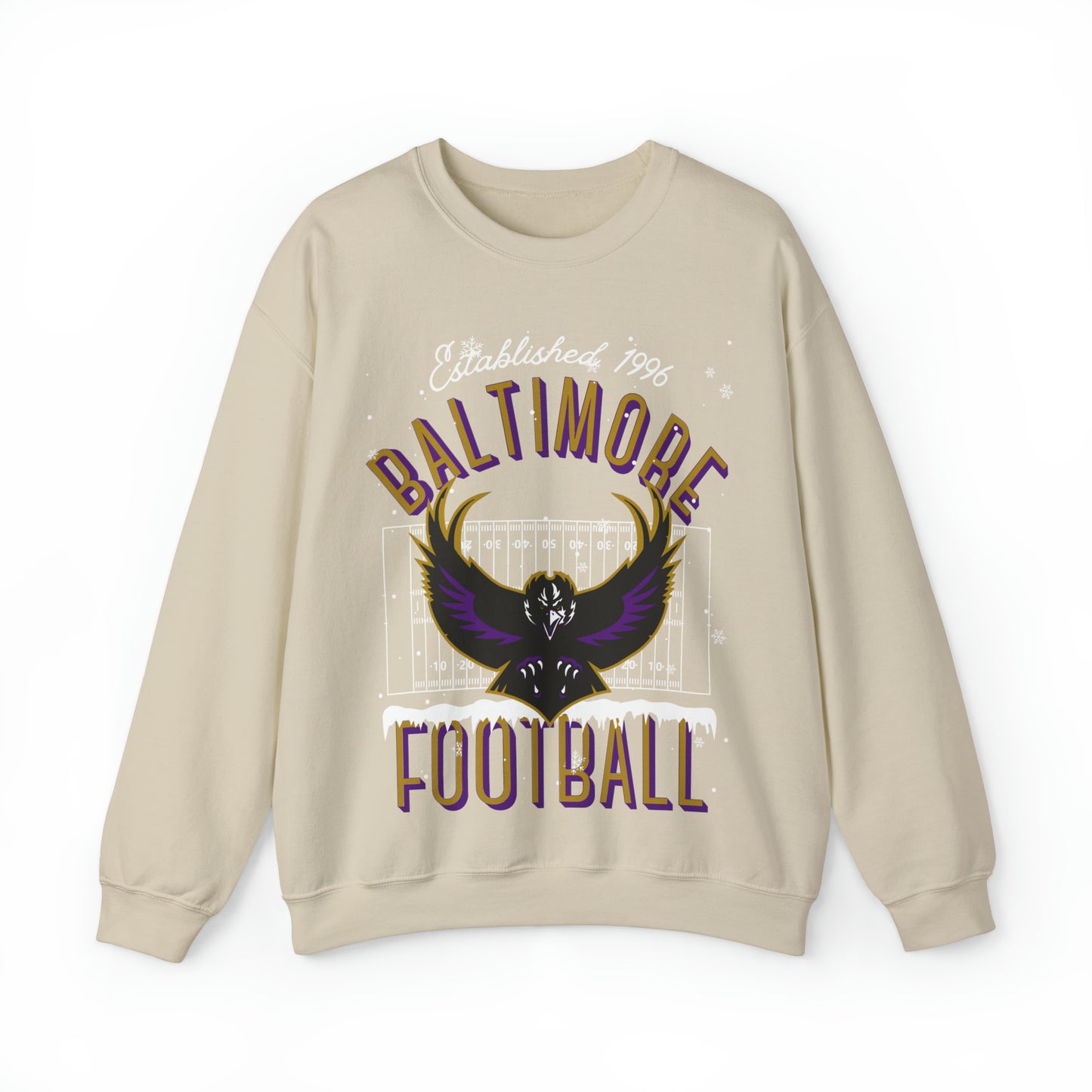Baltimore Ravens Holiday Crewneck Sweatshirt - Vintage Christmas NFL Football Mascot - Men's & Women's Oversized Unisex Winter Hoodie