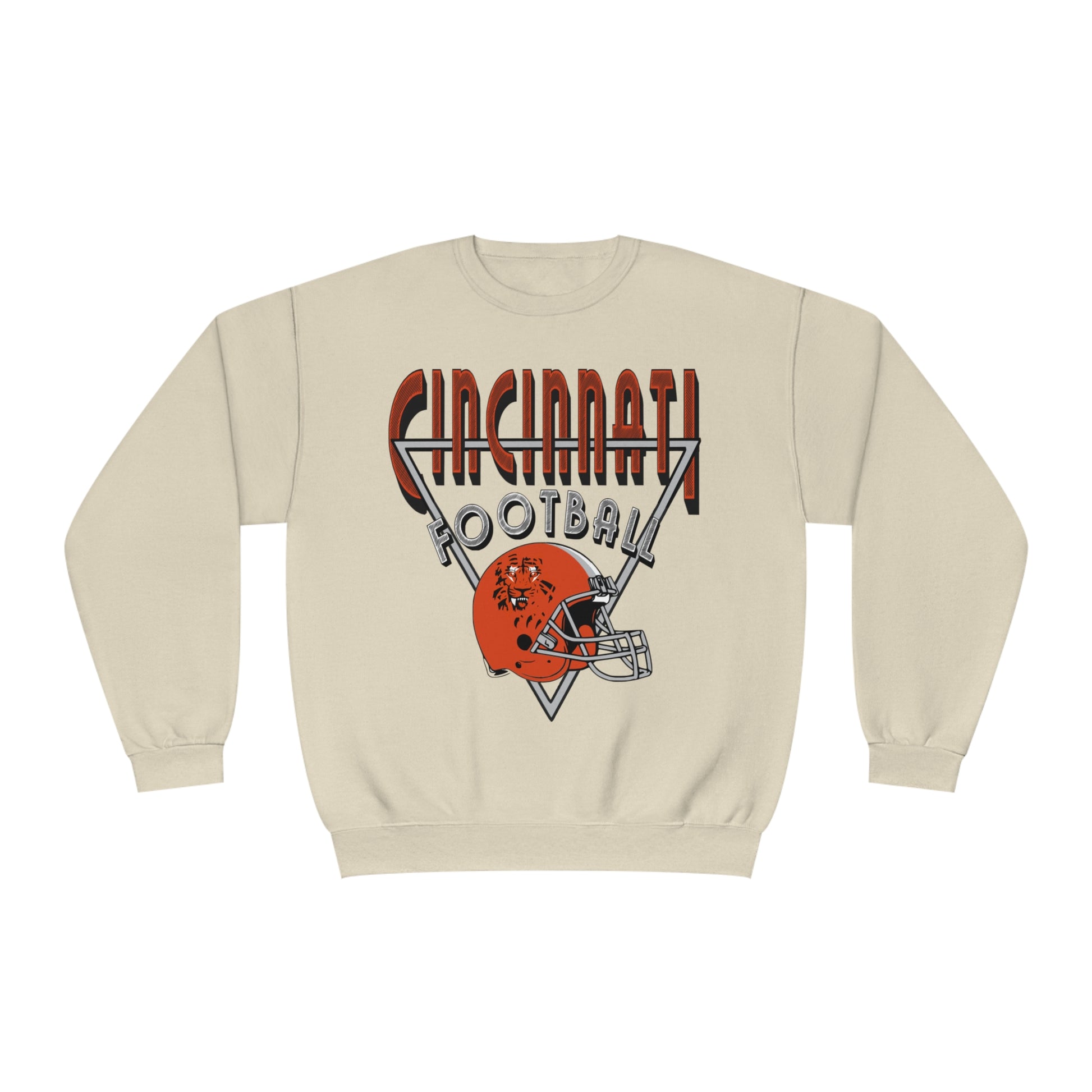 Vintage Cincinnati Bengals Crewneck Sweatshirt - 90's NFL Football Hoodie - Men's & Women's 90's Oversized Sand Beige Khaki Tan