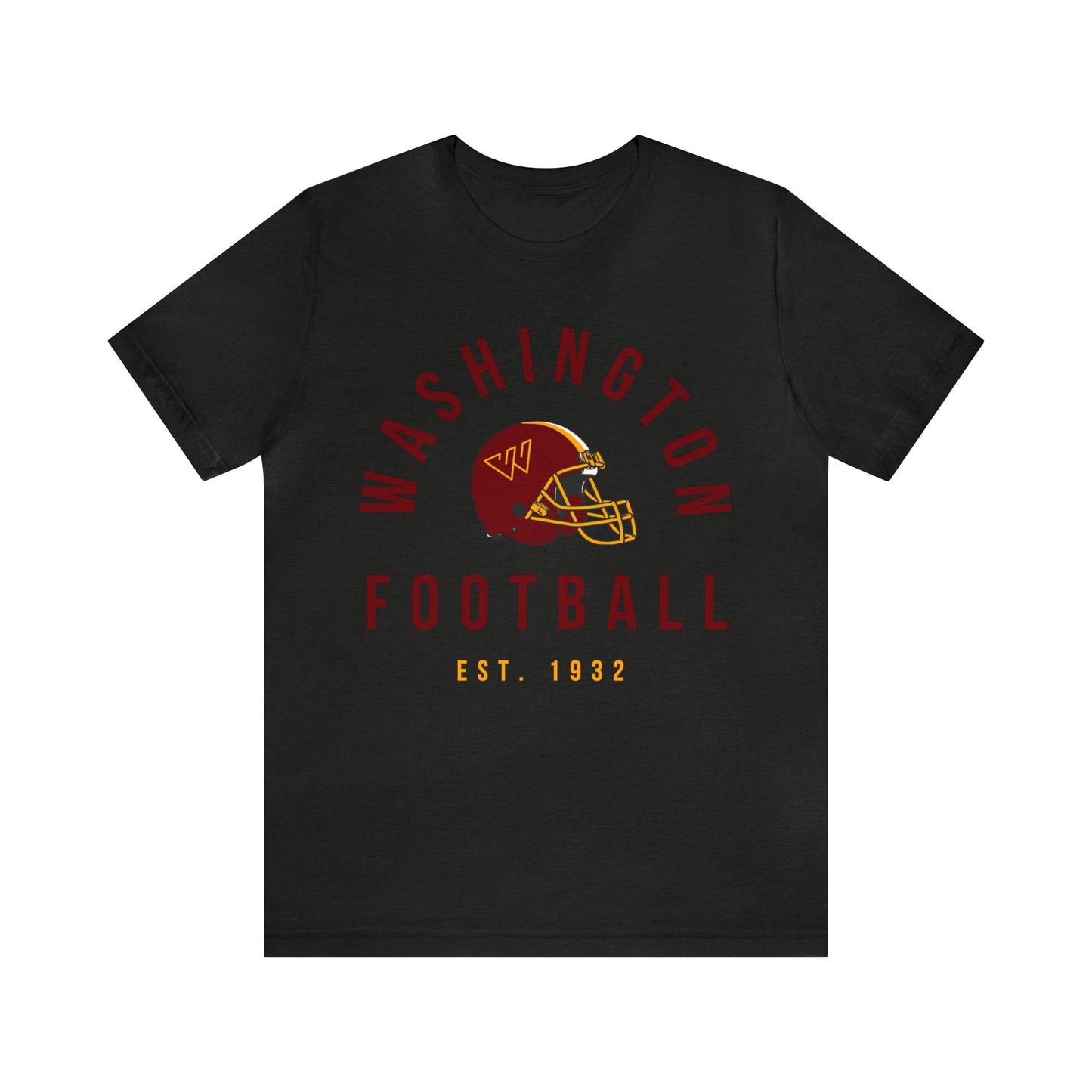 Throwback Washington Commanders Short Sleeve T-Shirt - Vintage Football Tee - Retro Redskins 70's, 80's, 90's - Design 2
