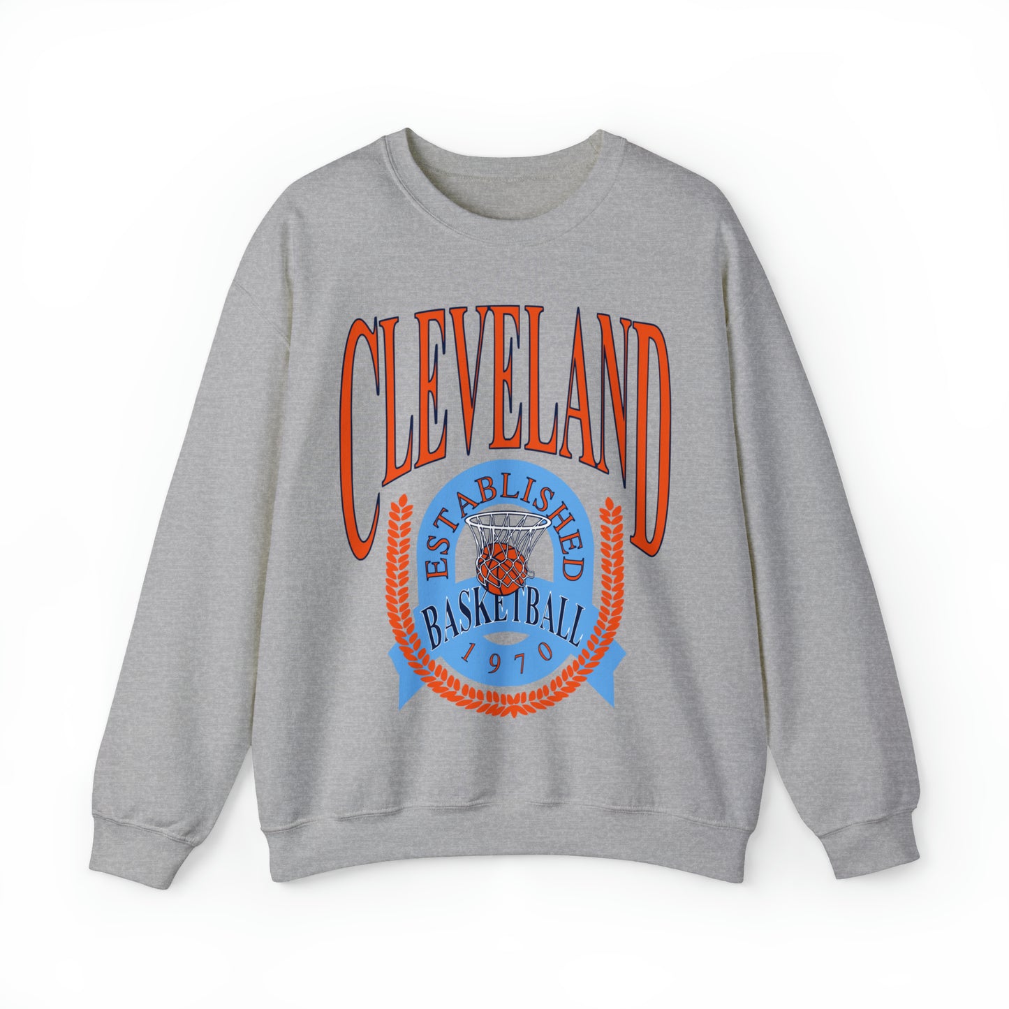 Vintage Cleveland Cavaliers Crewneck Sweatshirt - Blue and Orange - Cavs Unisex Basketball Sweatshirt