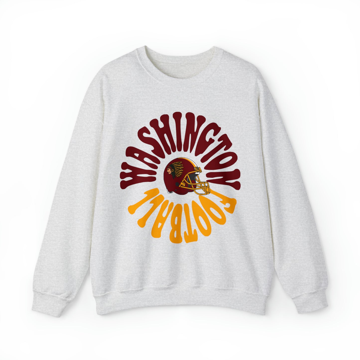 Hippy Style Washington Redskins Football Crewneck - Vintage Football Sweatshirt - Retro Commanders 70's, 80's, 90's - Design 2