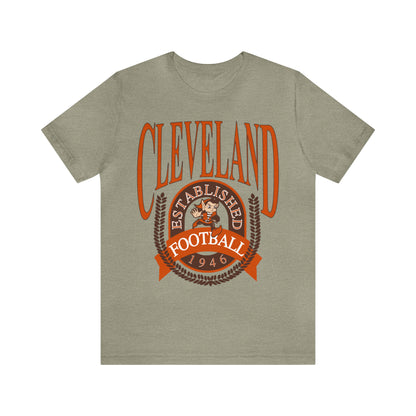 Vintage Cleveland Browns T-Shirt - Browns Short Sleeve NFL Football Tee - Dawg Pound 90's, 80's, 70's - Design 2\