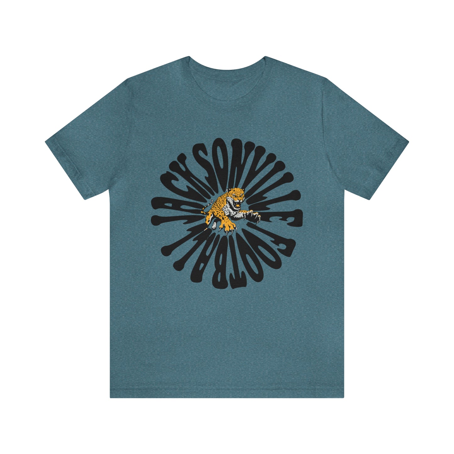 Jacksonville Jaguars Short Sleeve T-Shirt - Hippy Retro NL Football Oversized Tee - Vintage Men's & Women's T-Shirt - Design 2