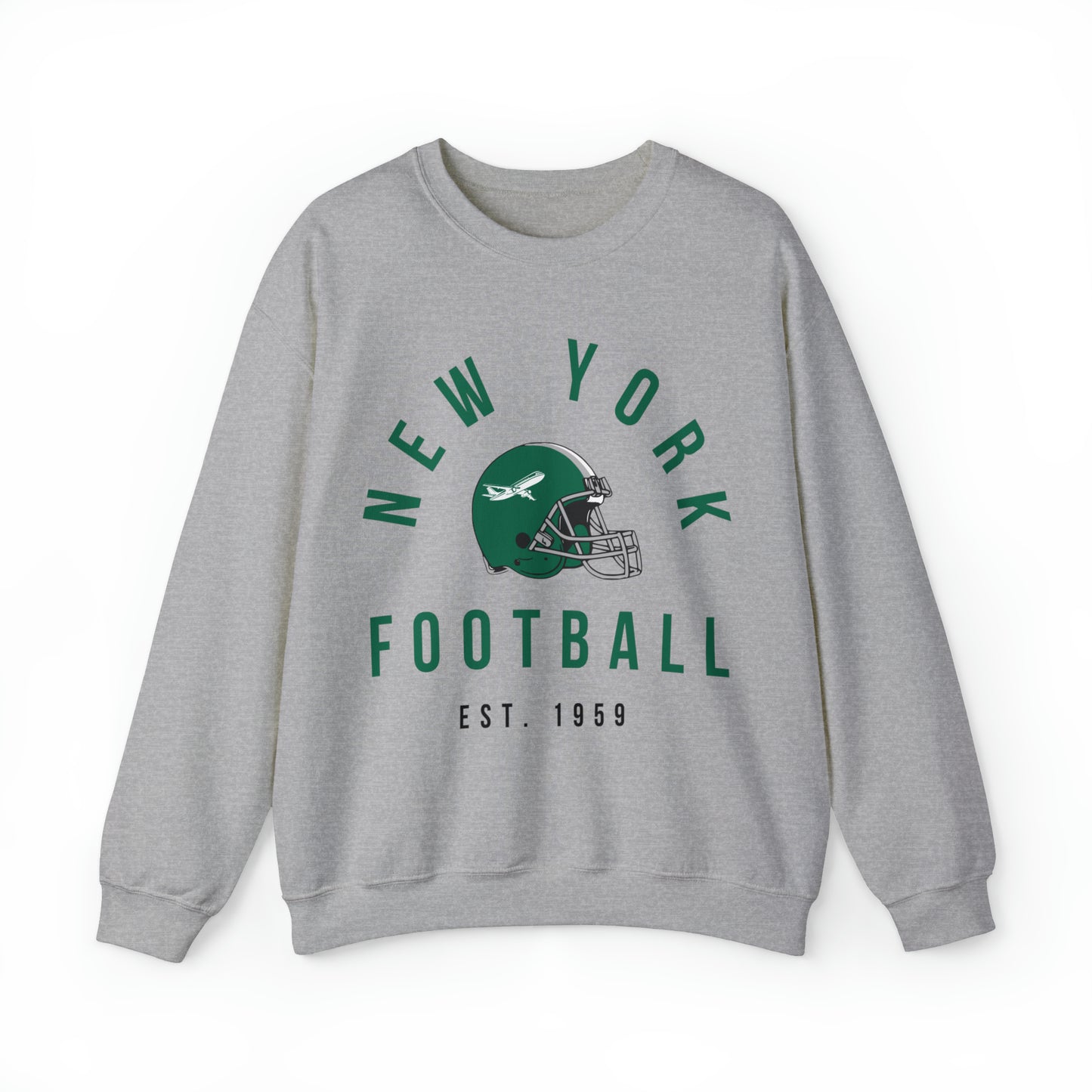 Black Vintage New York Jets Football Sweatshirt - Vintage Style Football Crewneck - Men's & Women's Football Apparel