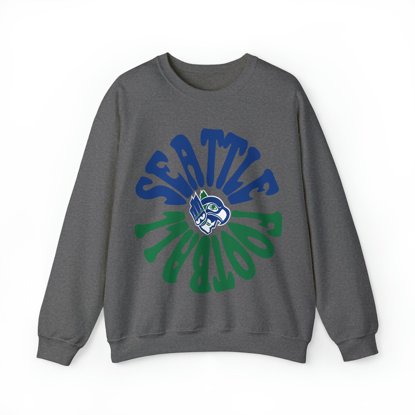 Hippy Retro Seattle Seahawks Sweatshirt - Vintage Style Football Crewneck - Men's & Women's Retro Apparel - Design 2