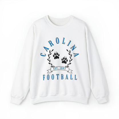 Vintage Carolina Panthers Crewneck Sweatshirt - Retro NFL Football Hoodie Apparel - Vintage Men's and Women's - Design 3 white