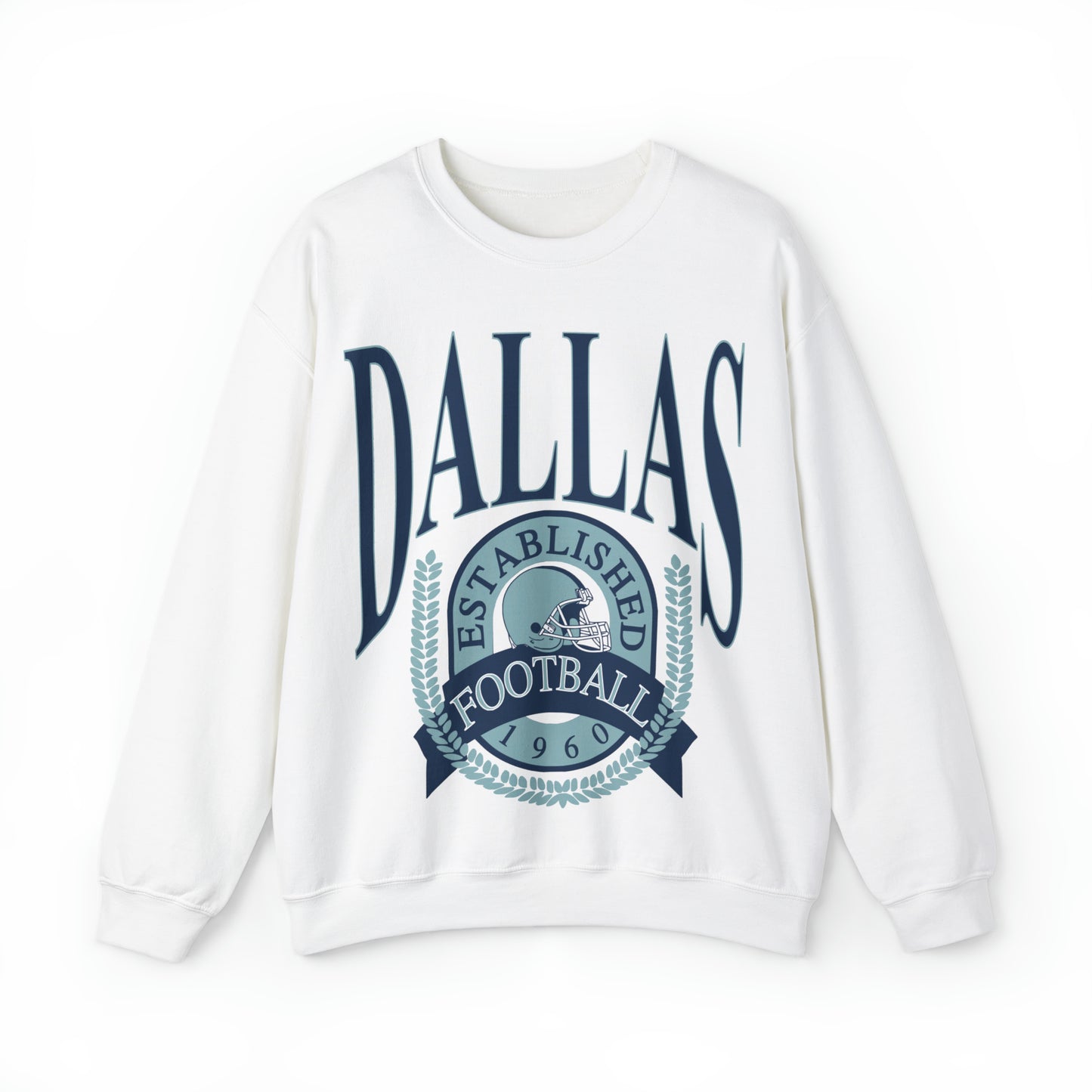 Throwback Vintage Dallas Cowboys Unisex Crewneck Sweatshirt - Men's & Womens Retro Oversized Hoodie - Design 1