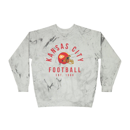 Tie Dye Kansas City Chiefs Crewneck Sweatshirt - Vintage Acid Wash Chiefs NFL Football Hoodie - Men's & Women's Oversized Crewneck Sweatshirt - Design 5