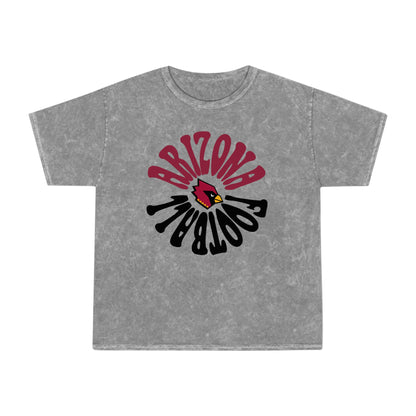 Mineral Wash Hippy Retro Arizona Cardinals Short Sleeve T-Shirt - Vintage Style Football Tee - Men's & Women's - Design 2