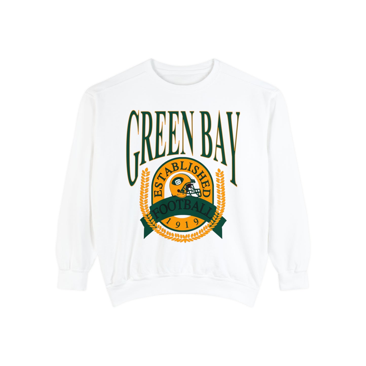Comfort Colors Throwback Green Bay Packers Football Sweatshirt - Vintage Retro Crewneck - Men's Women's Hoodie Design 1